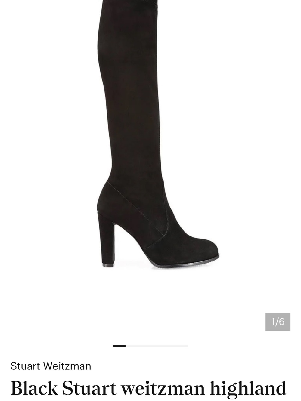Stuart Weitzman Black Over-the-Knee Block Heel Boots